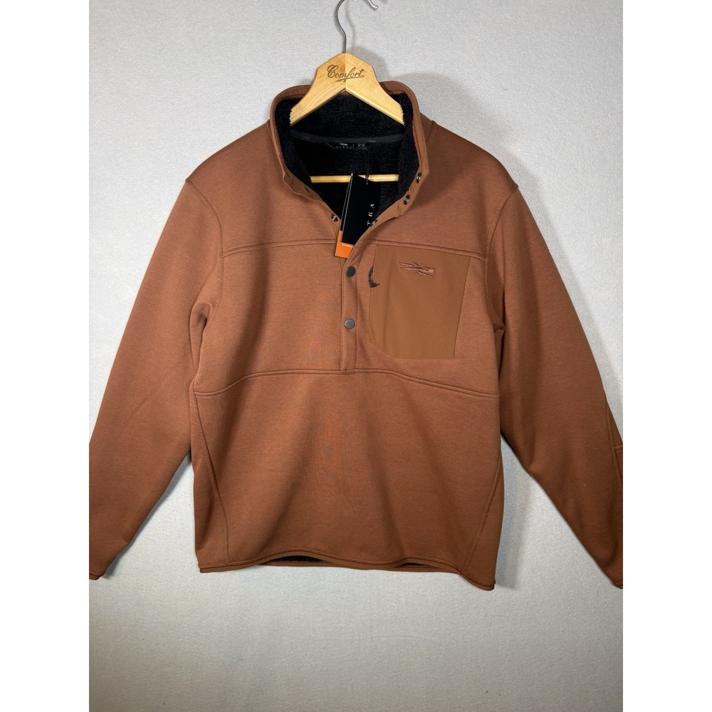 Sitka Gear Front Range Snap Fleece Jacket 80051 Bison Winter Men's Medium NWT
